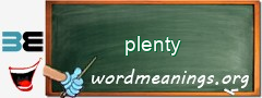 WordMeaning blackboard for plenty